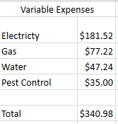 variable expenses